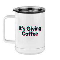 Thumbnail for It's Giving Coffee Mug Tumbler with Handle (15 oz) - TikTok Trends - Left View