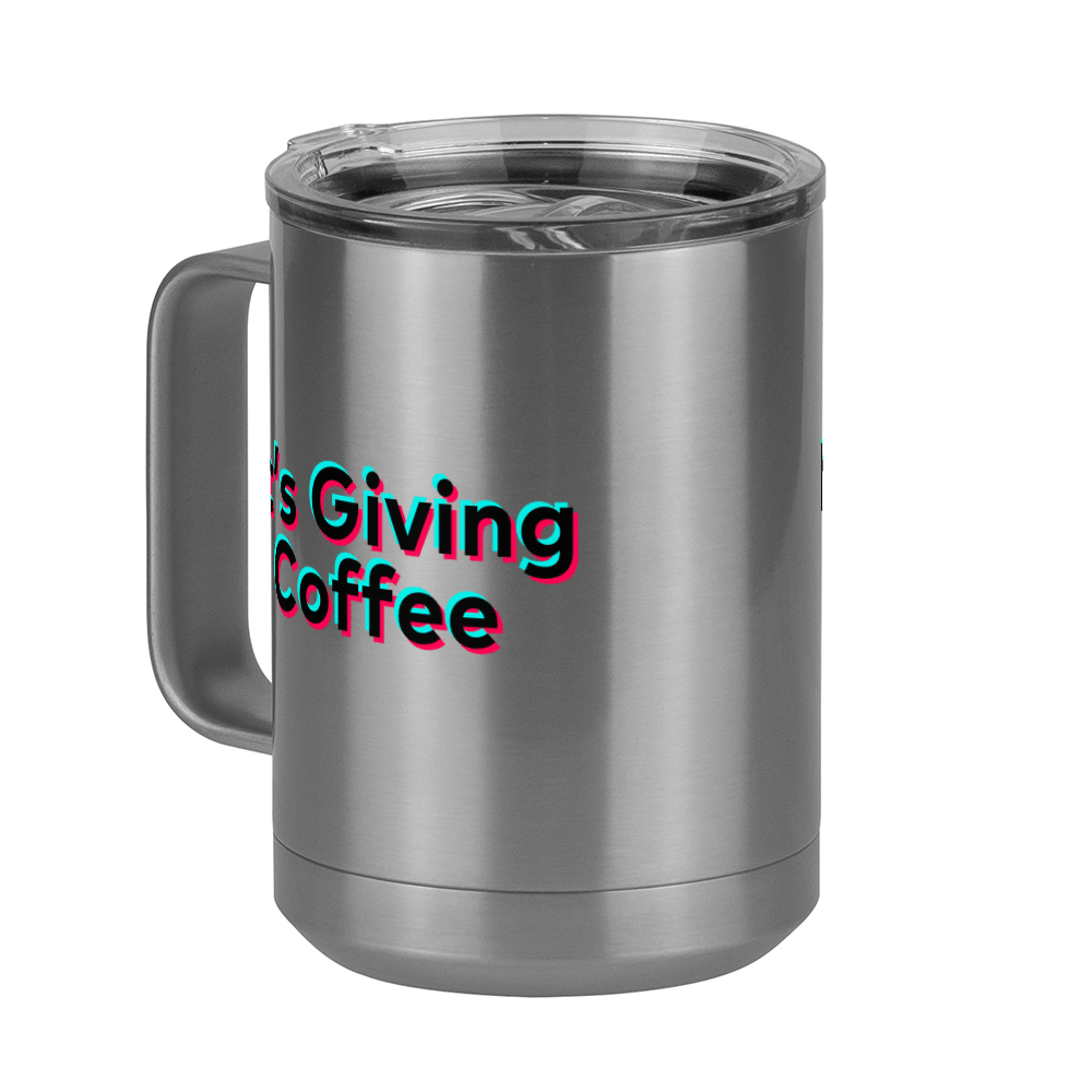 It's Giving Coffee Mug Tumbler with Handle (15 oz) - TikTok Trends - Front Left View