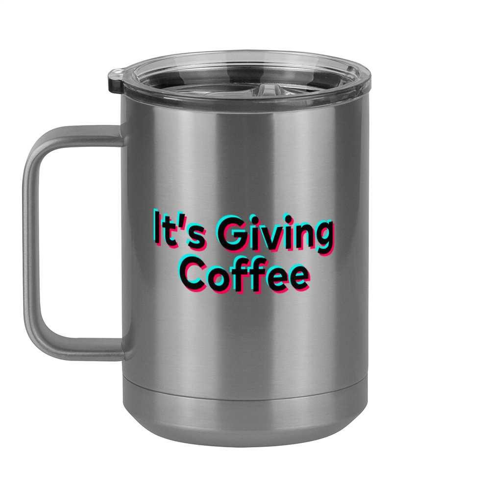 It's Giving Coffee Mug Tumbler with Handle (15 oz) - TikTok Trends - Left View