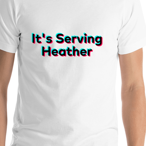 It's Serving Heather T-Shirt - White - TikTok Trends - Shirt Close-Up View