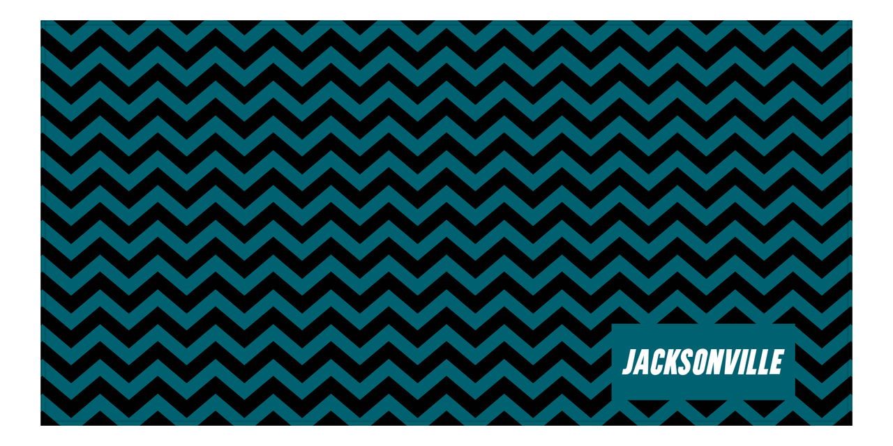 Personalized Jacksonville Chevron Beach Towel - Front View