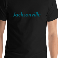 Thumbnail for Personalized Jacksonville T-Shirt - Black - Shirt Close-Up View