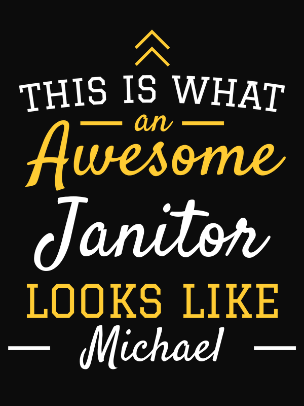 Personalized Janitor T-Shirt - Black - Decorate View