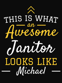 Thumbnail for Personalized Janitor T-Shirt - Black - Decorate View