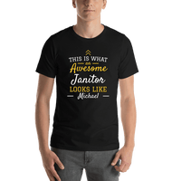Thumbnail for Personalized Janitor T-Shirt - Black - Shirt View