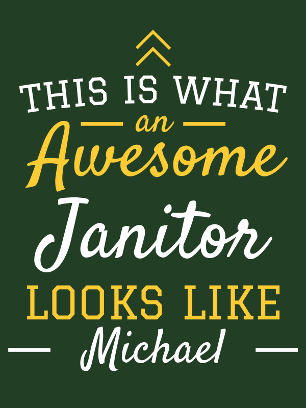 Personalized Janitor T-Shirt - Green - Decorate View
