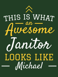 Thumbnail for Personalized Janitor T-Shirt - Green - Decorate View