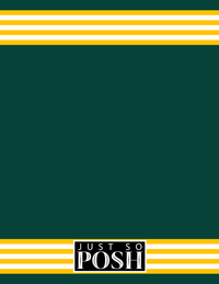 Thumbnail for Personalized Jersey Number Notebook with Arched Name - Green and Yellow - Triple Stripe - Back View