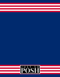 Thumbnail for Personalized Jersey Number Notebook - Blue and Red - Triple Stripe - Back View