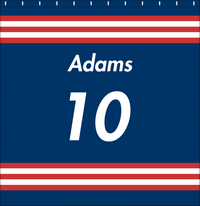 Thumbnail for Personalized Jersey Number Shower Curtain - Blue & Red - Double Stripe - Decorate View