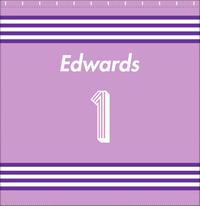 Thumbnail for Personalized Jersey Number Shower Curtain - Lilac & Purple - Triple Stripe - Decorate View
