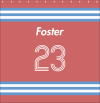 Thumbnail for Personalized Jersey Number Shower Curtain - Roseate & Glacier - Double Stripe - Decorate View