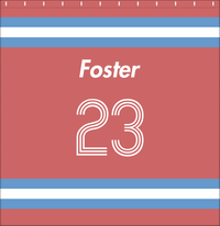 Thumbnail for Personalized Jersey Number Shower Curtain - Roseate & Glacier - Single Stripe - Decorate View