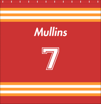 Thumbnail for Personalized Jersey Number Shower Curtain - Red & Orange - Double Stripe - Decorate View