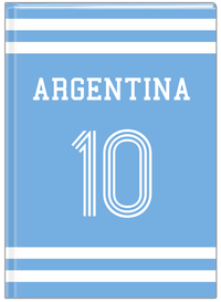 Thumbnail for Personalized Jersey Number Journal - Argentina - Single Stripe - Front View