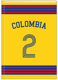 Thumbnail for Personalized Jersey Number Journal with Arched Name - Colombia - Triple Stripe - Front View