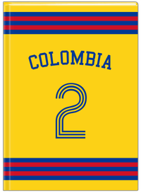 Thumbnail for Personalized Jersey Number Journal with Arched Name - Colombia - Double Stripe - Front View
