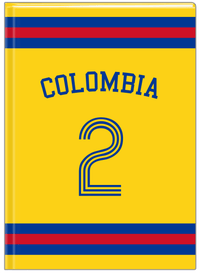 Thumbnail for Personalized Jersey Number Journal with Arched Name - Colombia - Single Stripe - Front View