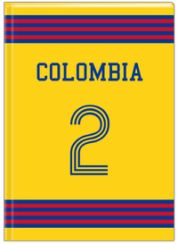 Thumbnail for Personalized Jersey Number Journal - Colombia - Triple Stripe - Front View
