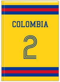 Thumbnail for Personalized Jersey Number Journal - Colombia - Single Stripe - Front View