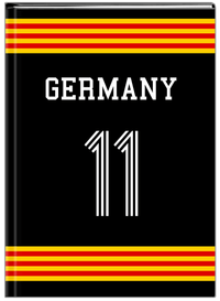 Thumbnail for Personalized Jersey Number Journal - Germany - Triple Stripe - Front View