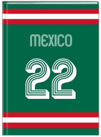 Thumbnail for Personalized Jersey Number Journal - Mexico - Single Stripe - Front View