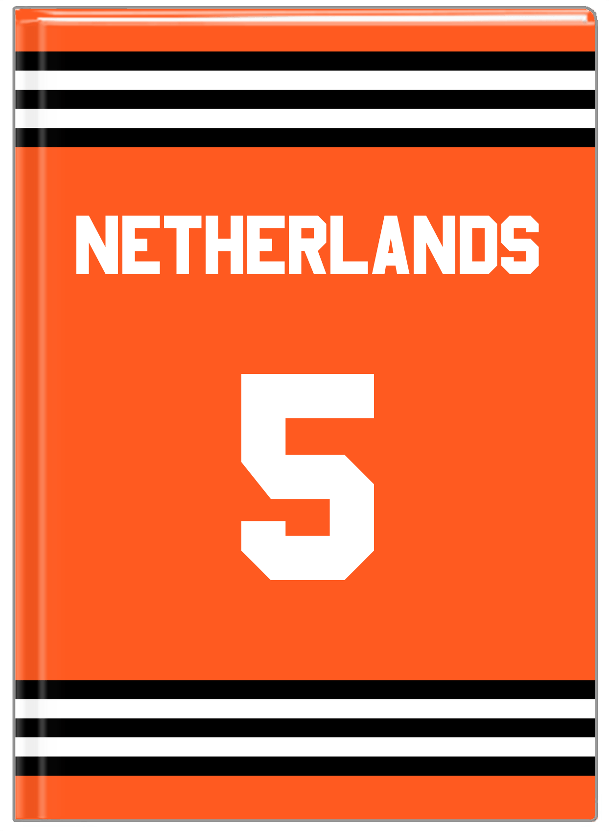 Personalized Jersey Number Journal - Netherlands - Double Stripe - Front View