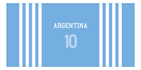 Thumbnail for Personalized Jersey Number 3-on-1 Stripes Sports Beach Towel - Argentina - Horizontal Design - Front View