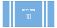 Thumbnail for Personalized Jersey Number 2-on-none Stripes Sports Beach Towel - Argentina - Horizontal Design - Front View
