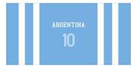 Thumbnail for Personalized Jersey Number 1-on-1 Stripes Sports Beach Towel - Argentina - Horizontal Design - Front View