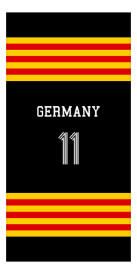 Thumbnail for Personalized Jersey Number 3-on-1 Stripes Sports Beach Towel - Germany - Vertical Design - Front View