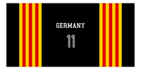Thumbnail for Personalized Jersey Number 3-on-1 Stripes Sports Beach Towel - Germany - Horizontal Design - Front View