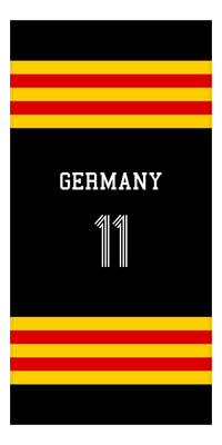 Thumbnail for Personalized Jersey Number 2-on-1 Stripes Sports Beach Towel - Germany - Vertical Design - Front View