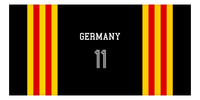 Thumbnail for Personalized Jersey Number 2-on-1 Stripes Sports Beach Towel - Germany - Horizontal Design - Front View