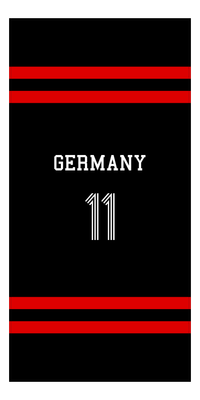 Thumbnail for Personalized Jersey Number 2-on-none Stripes Sports Beach Towel - Germany - Vertical Design - Front View