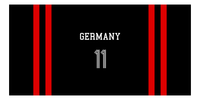 Thumbnail for Personalized Jersey Number 2-on-none Stripes Sports Beach Towel - Germany - Horizontal Design - Front View
