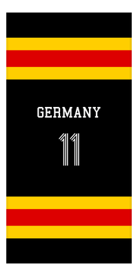 Thumbnail for Personalized Jersey Number 1-on-1 Stripes Sports Beach Towel - Germany - Vertical Design - Front View