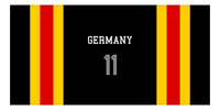 Thumbnail for Personalized Jersey Number 1-on-1 Stripes Sports Beach Towel - Germany - Horizontal Design - Front View