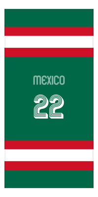Thumbnail for Personalized Jersey Number 1-on-1 Stripes Sports Beach Towel - Mexico - Vertical Design - Front View