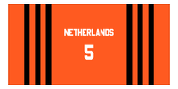 Thumbnail for Personalized Jersey Number 2-on-1 Stripes Sports Beach Towel - Netherlands - Horizontal Design - Front View