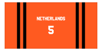 Thumbnail for Personalized Jersey Number 2-on-none Stripes Sports Beach Towel - Netherlands - Horizontal Design - Front View