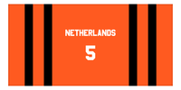 Thumbnail for Personalized Jersey Number 1-on-1 Stripes Sports Beach Towel - Netherlands - Horizontal Design - Front View