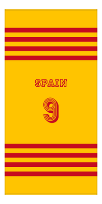 Thumbnail for Personalized Jersey Number 3-on-1 Stripes Sports Beach Towel - Spain - Vertical Design - Front View