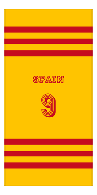 Thumbnail for Personalized Jersey Number 2-on-1 Stripes Sports Beach Towel - Spain - Vertical Design - Front View