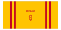 Thumbnail for Personalized Jersey Number 2-on-none Stripes Sports Beach Towel - Spain - Horizontal Design - Front View