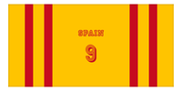 Thumbnail for Personalized Jersey Number 1-on-1 Stripes Sports Beach Towel - Spain - Horizontal Design - Front View