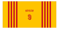 Thumbnail for Personalized Jersey Number 3-on-1 Stripes Sports Beach Towel with Arched Name - Spain - Horizontal Design - Front View