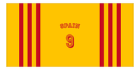 Thumbnail for Personalized Jersey Number 2-on-1 Stripes Sports Beach Towel with Arched Name - Spain - Horizontal Design - Front View