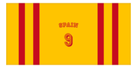 Thumbnail for Personalized Jersey Number 1-on-1 Stripes Sports Beach Towel with Arched Name - Spain - Horizontal Design - Front View