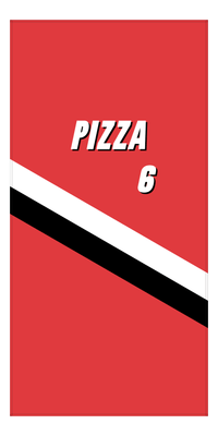 Thumbnail for Personalized Jersey Number Beach Towel - Angled Stripes - Portland Red and Black - Front View